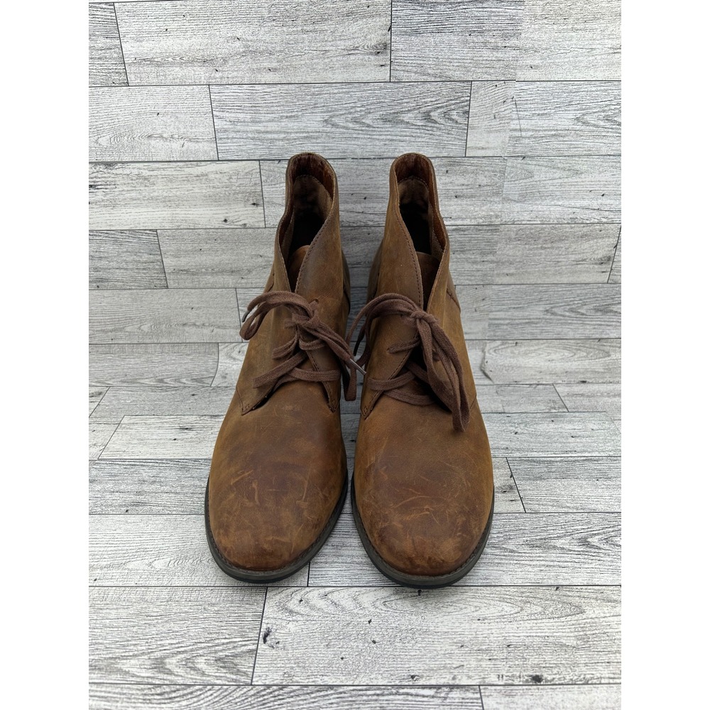 Clarks Indigo Women Brown‎ Leather Lace Up Ankle Boots Block Heel 63082 Size 11M